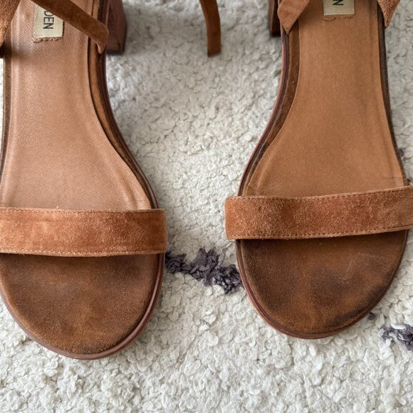 Steve Madden Brown Block Heel Sandal Ankle Lace up size 9 - Picture 3 of 5